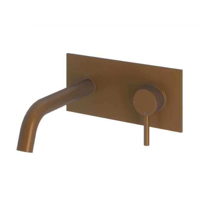 Abacus Iso Wall Mounted Basin Mixer - Brushed Bronze