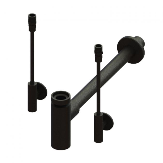 Abacus Professional Designer Bottle Trap And Isolation Valve Kit - Matt Black