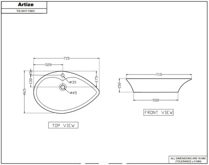 Jaquar Artize Tiaara Table Top Wash Basin Approved Jaquar Dealer