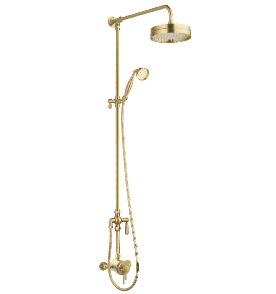 Tailored Beaumaris Traditional Brushed Brass Shower Kit