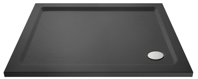 Nuie Pearlstone 900 x 760mm Slate Grey Slimline Rectangle Shower Tray
