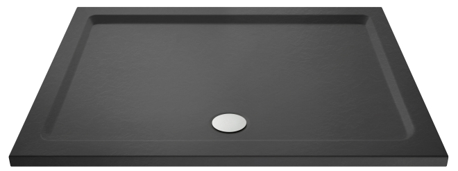 Nuie Pearlstone 1300 x 800mm Slate Grey Slimline Rectangle Shower Tray