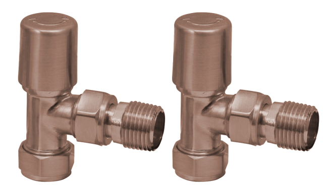 Scudo Brushed Bronze Angled Radiator Valves