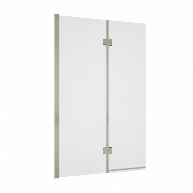 Tissino Messina Double Panel Left Hand Brushed Nickel Hinged Bath Screen