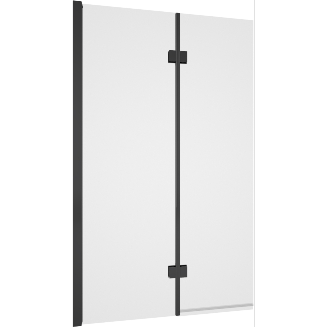 Tissino Messina Double Panel Left Hand Matt Black Hinged Bath Screen