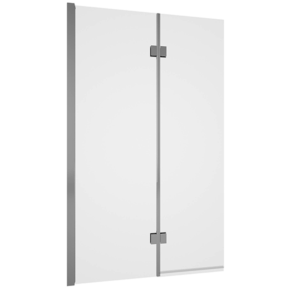 Tissino Messina Double Panel Left Hand Chrome Hinged Bath Screen