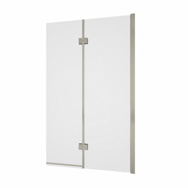 Tissino Messina Double Panel Right Hand Brushed Nickel Hinged Bath Screen