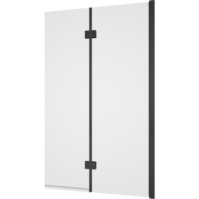 Tissino Messina Double Panel Right Hand Matt Black Hinged Bath Screen