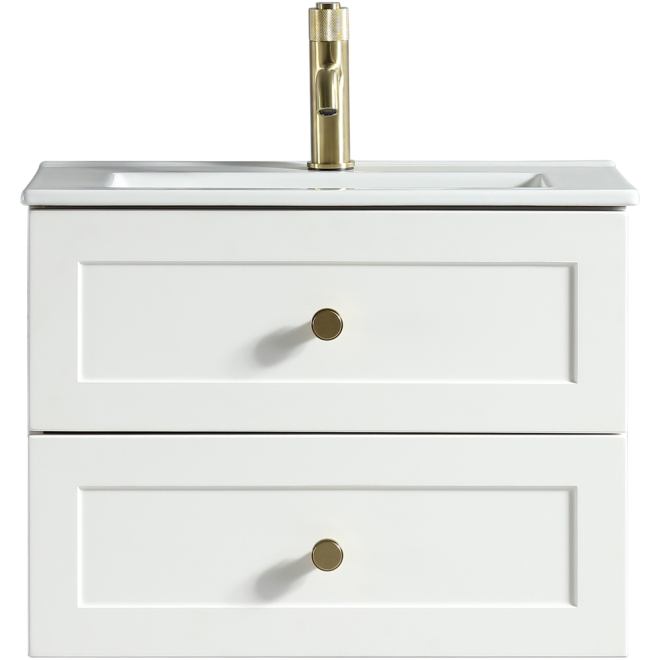Tailored Bakewell 600mm Silk White Wall Hung Vanity Drawer Unit