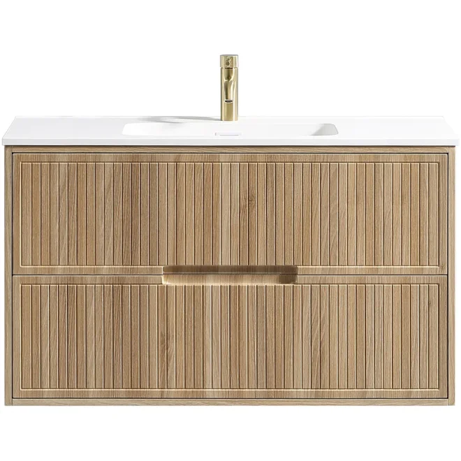 Tailored Bolzana 1000mm Country Oak Wall Hung Vanity Drawer Unit