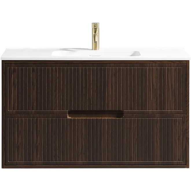 Tailored Bolzana 1000mm Espresso Oak Wall Hung Vanity Drawer Unit
