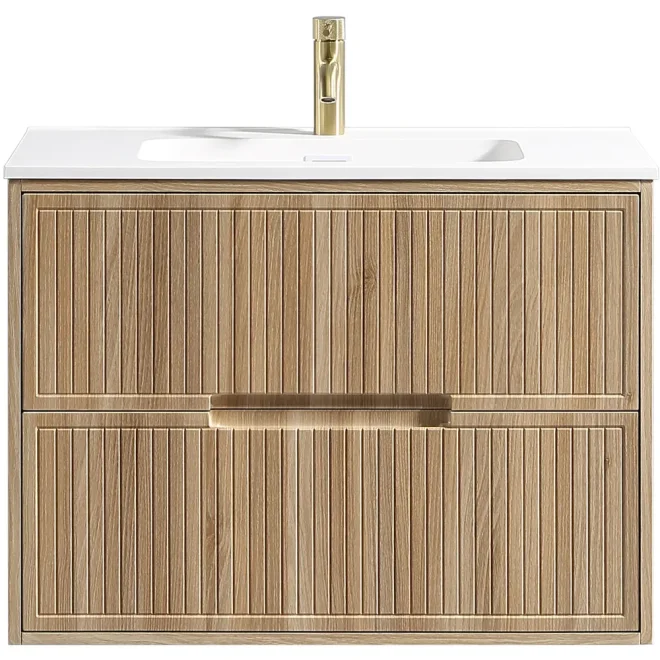 Tailored Bolzana 800mm Country Oak Wall Hung Vanity Drawer Unit