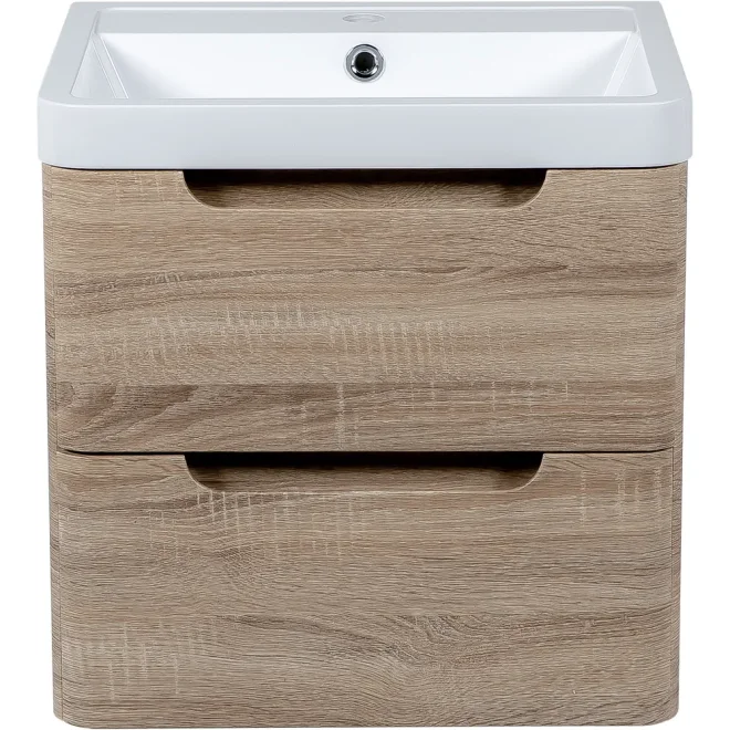 Tailored Monza 500mm Country Oak Wall Hung Vanity Unit with Basin