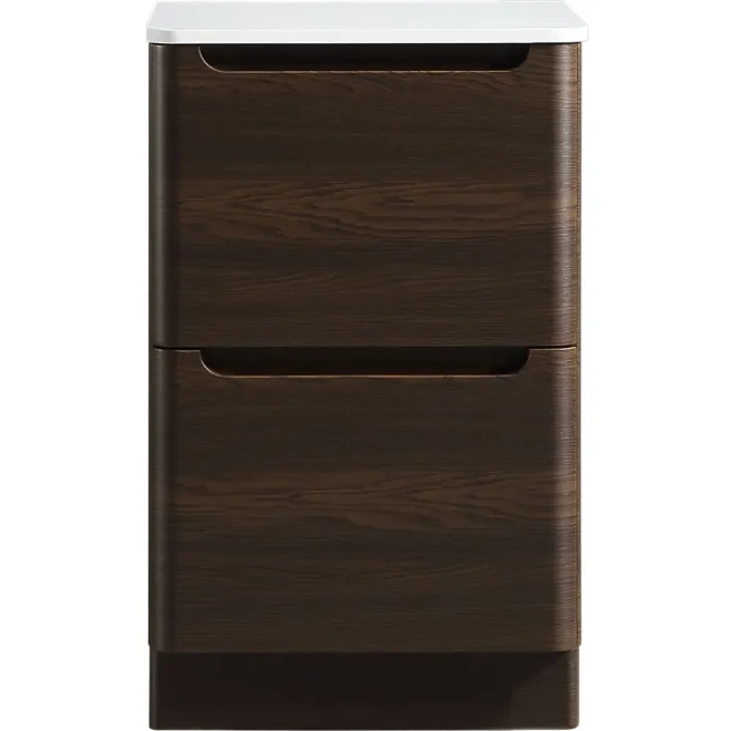Tailored Monza 500mm Espresso Oak Vanity Drawer Unit with Countertop