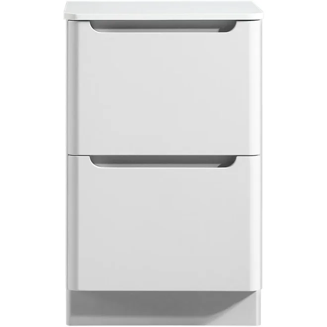Tailored Monza 500mm Gloss White Vanity Drawer Unit with Countertop