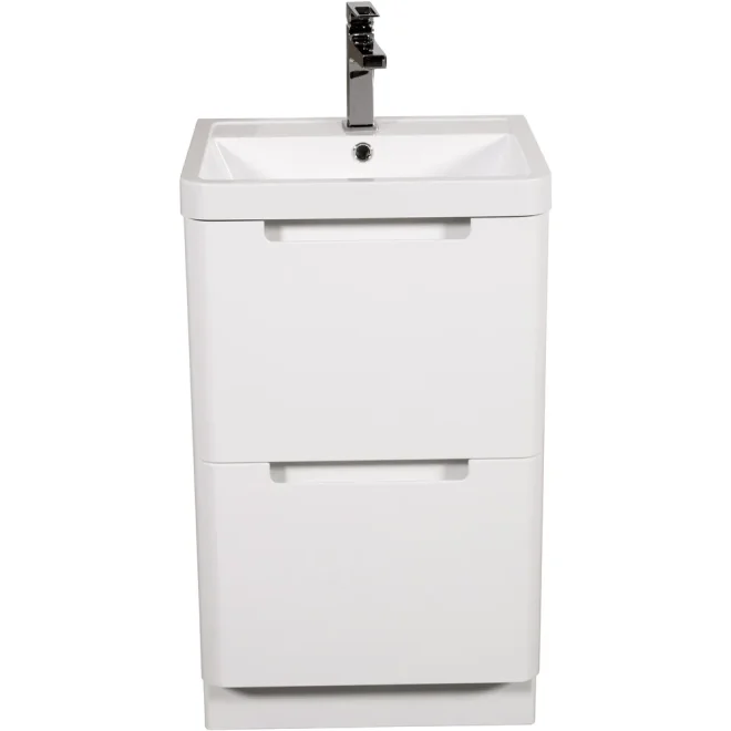 Tailored Monza 500mm White Gloss Vanity Unit with Ceramic Basin