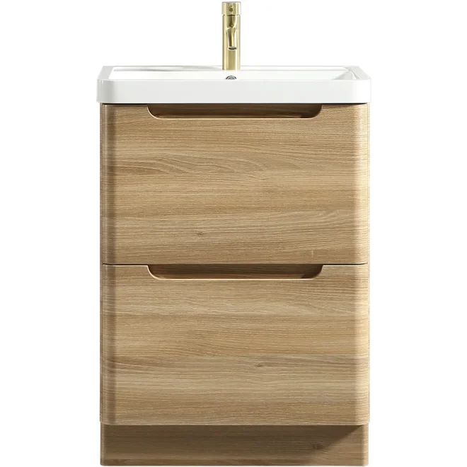 Tailored Monza 600mm Country Oak Vanity Unit with Ceramic Basin