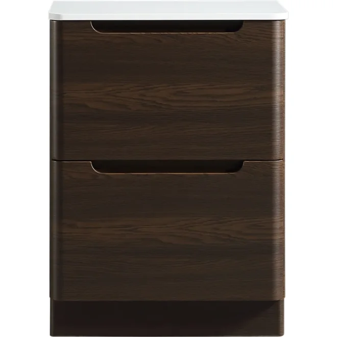 Tailored Monza 600mm Espresso Oak Vanity Drawer Unit with Countertop