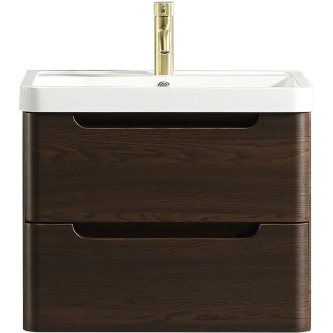 Tailored Monza 600mm Espresso Oak Wall Hung Vanity Unit with Basin