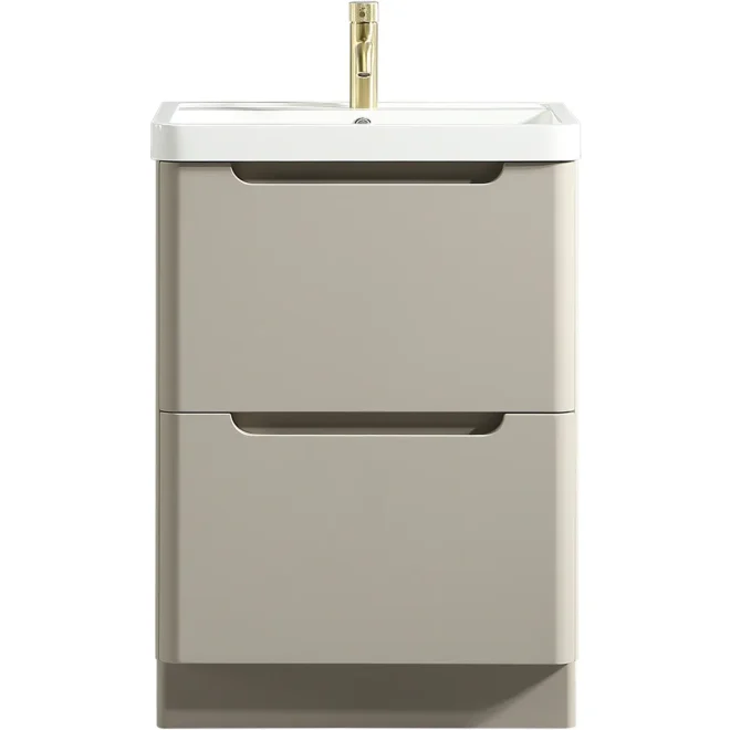Tailored Monza 600mm Soft Coffee Vanity Unit with Ceramic Basin