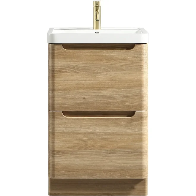 Tailored Monza 500mm Country Oak Vanity Unit with Ceramic Basin