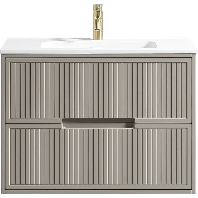 Tailored Bolzana 800mm Soft Coffee Wall Hung Vanity Drawer Unit