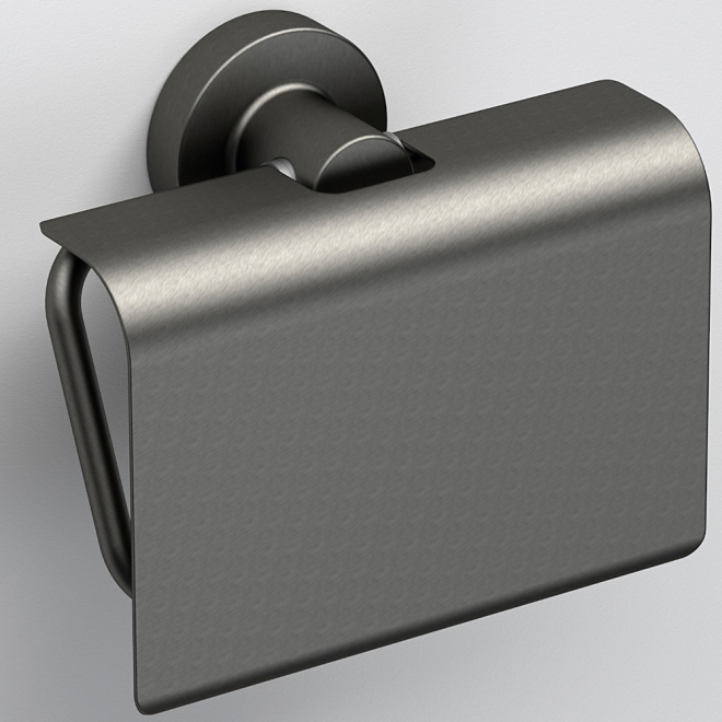 Origins Living Tecno Project Gunmetal Toilet Roll Holder with Flap