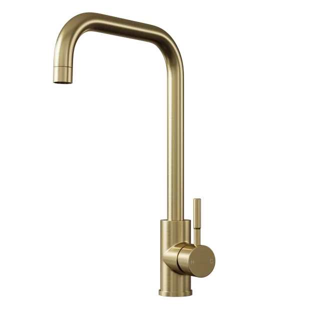 Top-Fix Vito Square Neck Brushed Brass Kitchen Mixer Tap