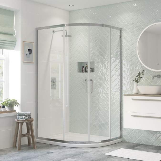 Relax 1000 x 800mm 2 Door Offset Quadrant Shower Enclosure