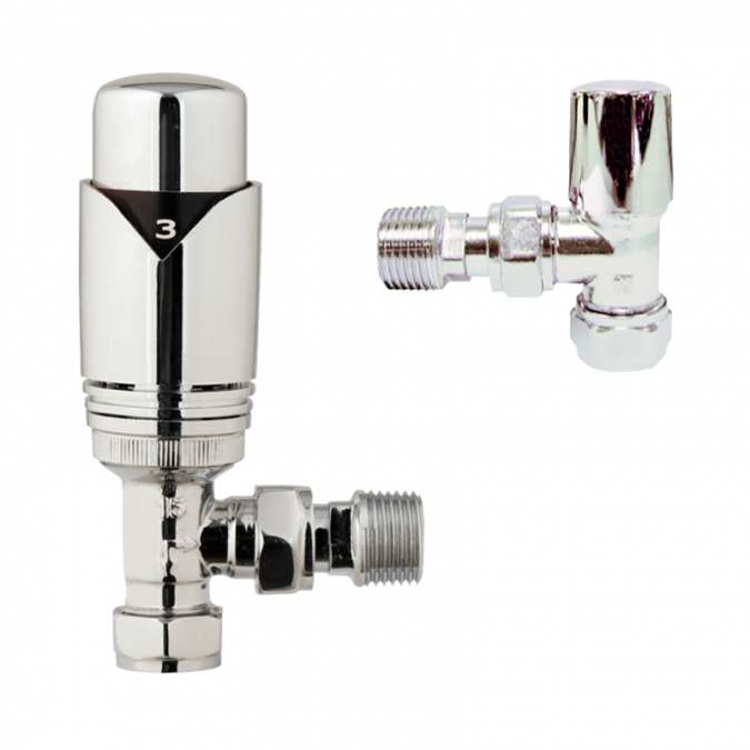 Abacus Ultima Thermostatic Angled Radiator Valve Pack