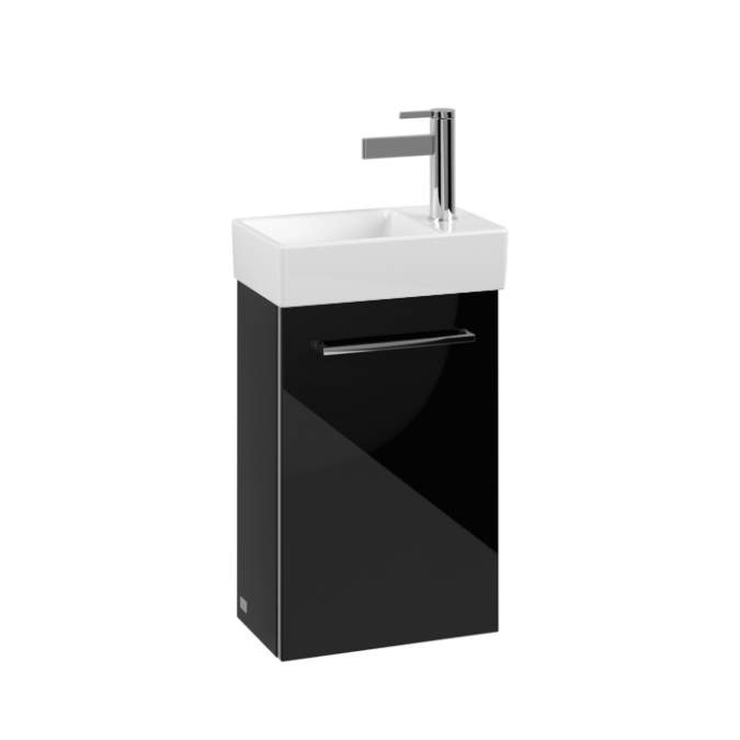 Villeroy & Boch Avento 340 LH Door Cloakroom Vanity Unit With LH Basin - Crystal Black