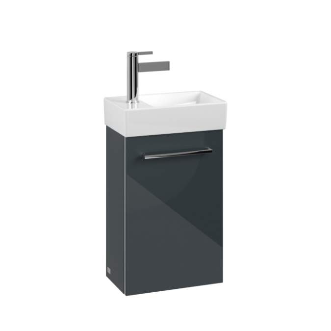 Villeroy & Boch Avento 340 LH Door Cloakroom Vanity Unit With RH Basin - Crystal Grey