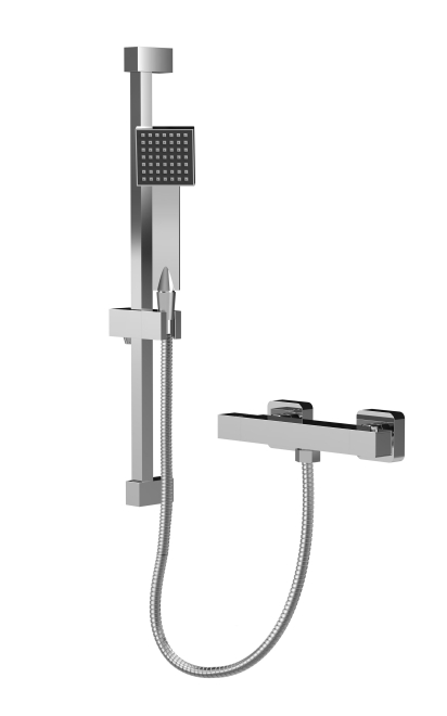 Nuie Chrome Square Shower Valve With Slide Rail