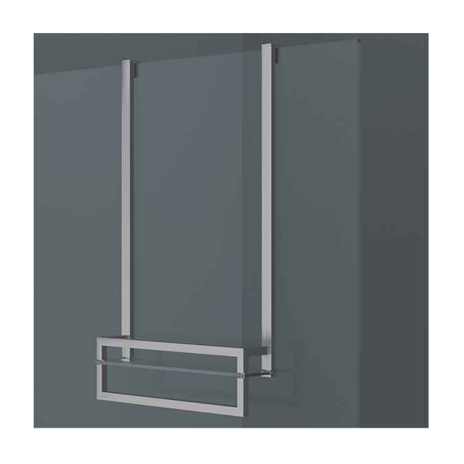 Abacus Vessini X Series Wetroom Glass Towel Hanging Bar with Glass Shelf