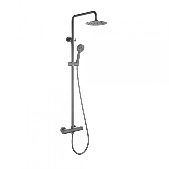 Abacus Emotion Dual Head Thermostatic Shower Matt Anthracite