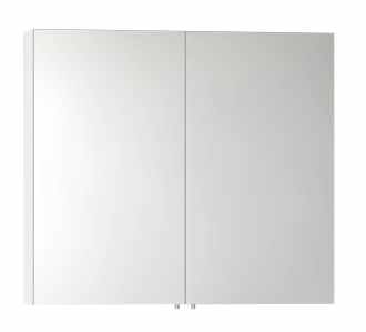 1000mm - Gloss White - Double Door Mirrored Bathroom Cabinet - Vitra