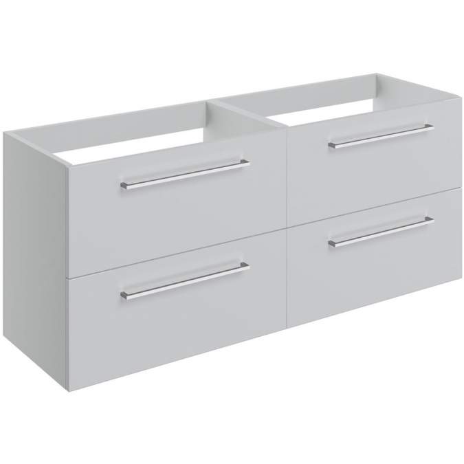 Vouille 1180mm Wall Hung 4 Drawer Basin Unit Run (No Top) - Grey Gloss