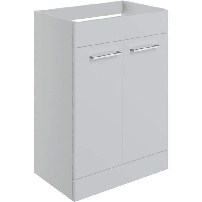 Vouille 590mm Grey Gloss Floor Standing 2 Door Basin Unit (No Top)