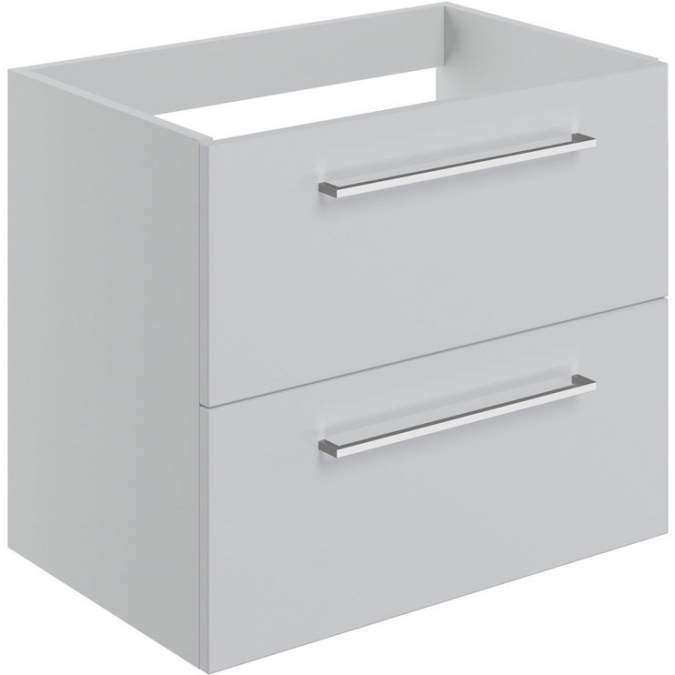 Vouille 590mm Wall Hung 2 Drawer Basin Unit (No Top) - Grey Gloss