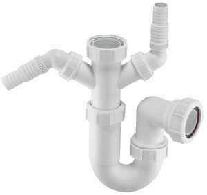 McAlpine WM11 Sink Trap with Twin Domestic Appliance Nozzles