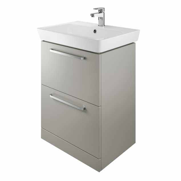 Floor Standing Vanity Unit - 600mm Ash Grey