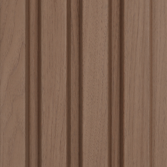 Walnut Waterproof Slatwall Panel Multipack - 3 * 2400x170mm Panels