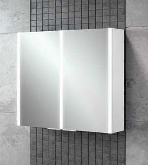 HIB Xenon 80 LED Aluminium Bathroom Mirror Cabinet