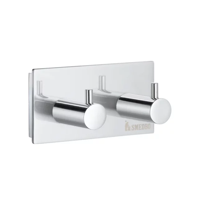 Smedbo Pool Chrome Double Towel Hook