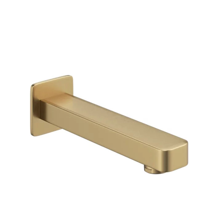 Abacus EDGE Brushed Brass Wall Mounted Bath Spout