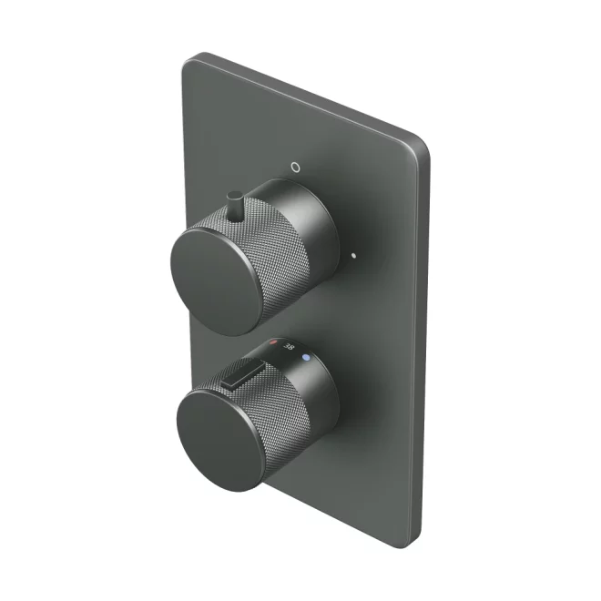 Abacus EZ Box 2.0 Matt Anthracite 1 Way Thermostatic Shower Valve with ISO Pro Handles