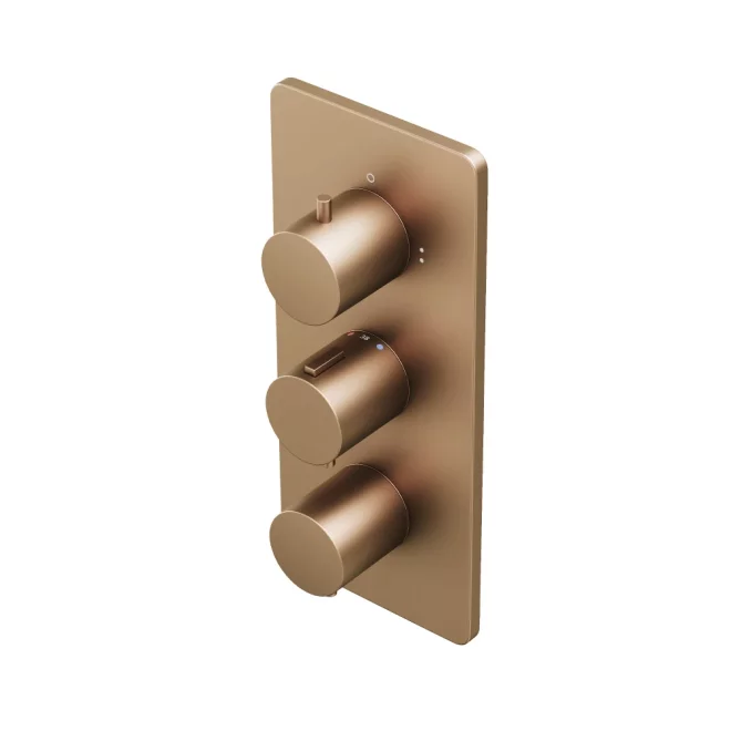 Abacus EZ Box 3.0 Brushed Bronze 3 Way Shower Valve with Round Handles