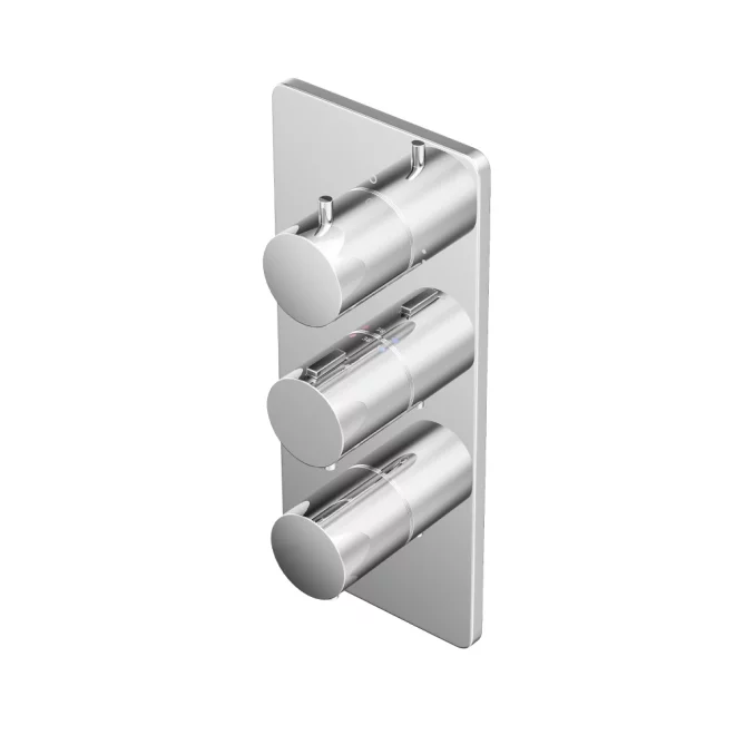 Abacus EZ Box 3.0 Chrome 3 Way Shower Valve with Round Handles