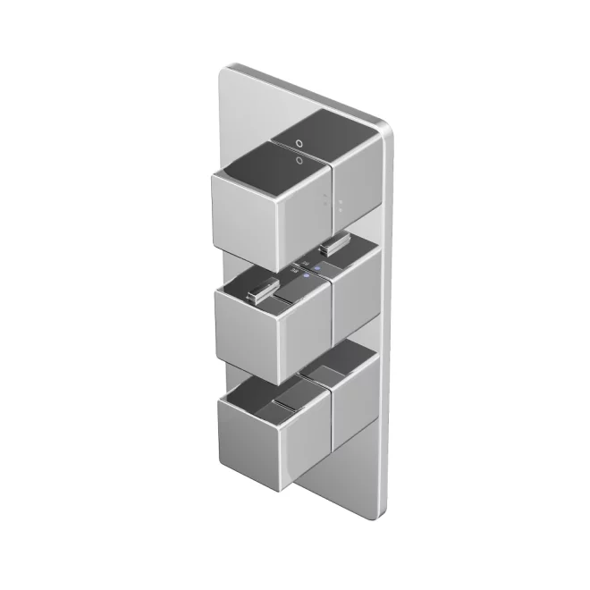 Abacus EZ Box 3.0 Chrome 3 Way Shower Valve with Square Handles