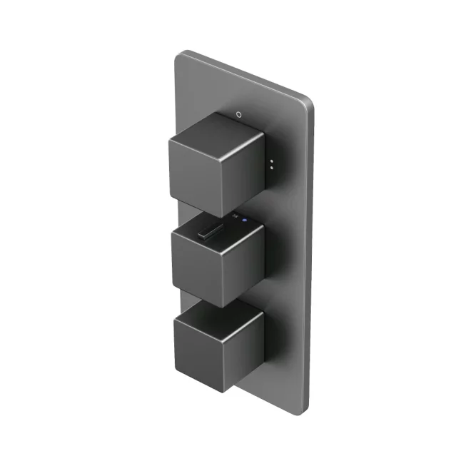 Abacus EZ Box 3.0 Matt Anthracite 3 Way Shower Valve with Square Handles